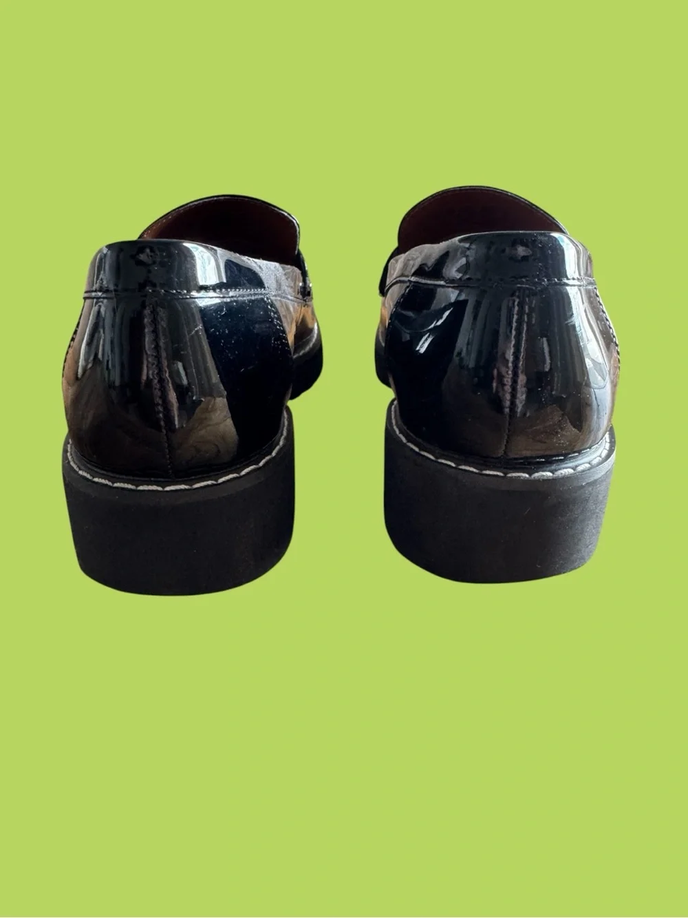 Franco Sarto Black Patent Leather Women's Loafers